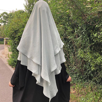 Femmes musulmanes prière longue Khimar dentelle garniture islamique voiles couvre-chef dubaï saoudiens turquie arabe vêtements Hijab indonésie coiffure