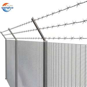 Clôture anti-escalade 358 <span class=keywords><strong>haute</strong></span> <span class=keywords><strong>sécurité</strong></span> à vision claire, revêtement poudré, ouverture personnalisée 76,2x12,7 mm, épaisseur de fil 4 mm - Product Image 1