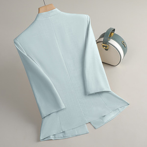 Women's Three Quarter Sleeve Blazer Solid Color Anti Wrinkle Professional Work Suit Slim Fit Spring New Style - Product Image 3