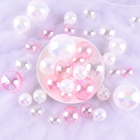 Lot de 3 boules magiques transparentes rose laiteux pour décoration de gâteaux, fournitures de décoration de gâteaux en plastique pour fêtes