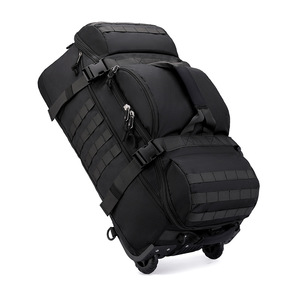 Unisex Polyester large capacity folding travel <b>wheel</b> bag <b>backpack</b> unisex cross body shoulder multi functional luggage bag - Product Image 2