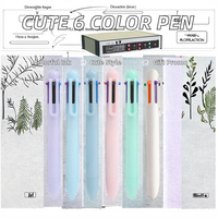 Stylo Bille Multicolore 6-en-1 Macaron Métal Bleu 1,0 mm, Encre Noire, Idéal pour la Promotion et les Cadeaux - Vente en Gros 2026
