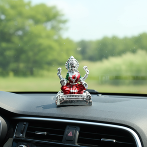 Statuette de déesse en polyrésine argentée de luxe, statue spirituelle complexe pour tableau de bord de voiture, temple domestique, décoration de mariage et cadeau - Product Image 2