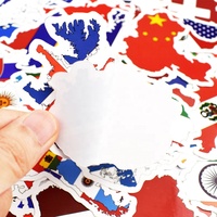 Pegatinas de Graffiti impermeables con mapa del mundo, para equipaje de coche, pared, portátil, bandera nacional, 50 Uds.