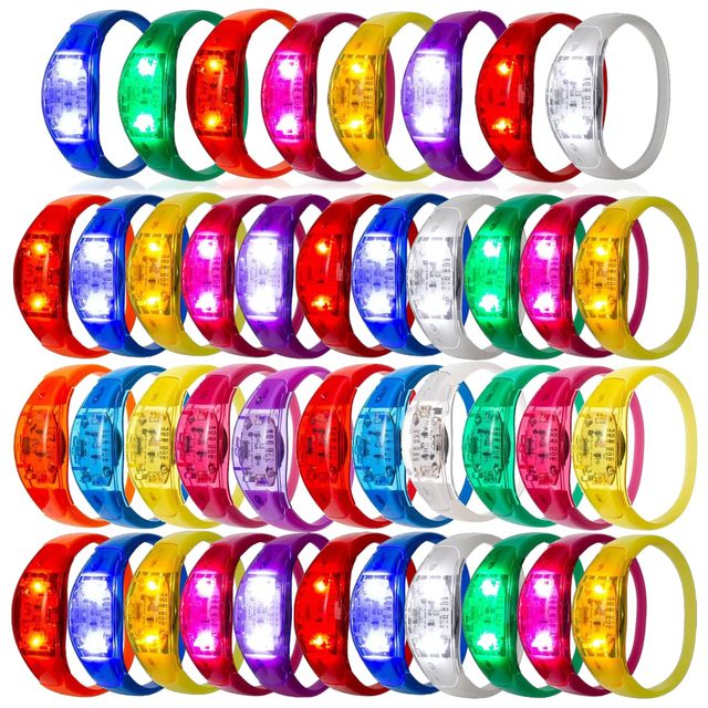 Joylit Glow in Dark Slap Wristband LED Light up Bracelet Sound Activated LED Bracelet for Party Festival Concert