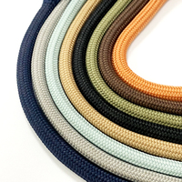Usine Spot Marchandises 6mm Rond À Capuche Cordon De Serrage Chaîne Dentelle Tressé Polyester Recyclé Solide Couleur Corde Lacet Pantalon Cordon