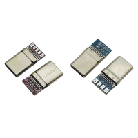 Venta al por mayor Tipo C 16 Pin / 24 Pin Conector macho con placa PCB Terminación de soldadura Montaje Conector USB para carga rápida