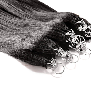 Cheveux humains vierges non traités à 100%, 0,8 g/mèche, cheveux humains Remy, style plumage peint à la main, extensions de cheveux - Product Image 6