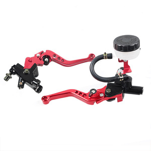 Levier de maître-cylindre hydraulique CNC 7/8 22mm avec godet d'huile réglable pour embrayage et frein, en aluminium rouge, pour moto, amélioration et rétrofit - Product Image 1