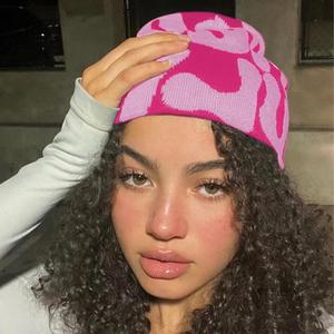 หมวกไหมพรมถักลายตัวอักษร ผ้ายืด/ผ้าฝ้าย สำหรับผู้ใหญ่ 男女兼用 ขนาดรอบศีรษะ 48-50 ซม. ขายดีช่วงฤดูใบไม้ร่วงและฤดูหนาว - Product Image 4