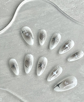 Lot de 10 faux ongles à presser faits main, forme ballerine/cercueil, en PMMA, peints à la main, personnalisables, de luxe, magnifiques, les plus vendus, vente en gros