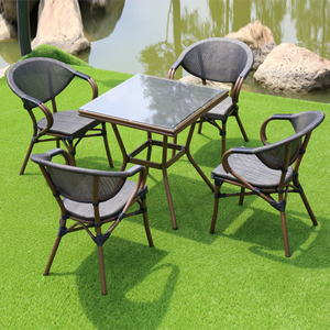 Uplion all'ingrosso interno-esterno <span class=keywords><strong>in</strong></span> alluminio bambù Look Teslin Bistro <span class=keywords><strong>sedia</strong></span> da caffè Patio <span class=keywords><strong>sedia</strong></span> da pranzo <span class=keywords><strong>sedia</strong></span> da giardino con bracciolo - Product Image 2