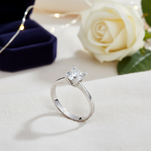 Four Square Claw <b>Solitaire</b> Engagement <b>Ring</b> Wholesale Turkish 925 Sterling <b>Silver</b> Jewelry - Product Image 3