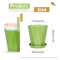 Pots à fleurs modernes en PP avec trous de drainage, design minimaliste durable, utilisation intérieure/extérieure, capacité de 1,83 L