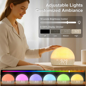 Réveil solaire avec alarme lumineuse ambiante pour usage domestique, forme ronde, commande manuelle, alimenté par piles - Product Image 3