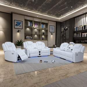 Nuevo Diseño de Sofá de Cuero Sintético, Sofá Reclinable Eléctrico Ergonómico Moderno, Conjunto de Sofás Seccionales para Sala de Estar, <span class=keywords><strong>Hotel</strong></span> o Cine en Casa - Product Image 1