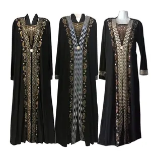 Pailletten Bolero Achsel zucken Djelaba Femme Frauen Achsel zucken Niqab Abaya Kimono Lange muslimische Strickjacke Islamischer Mantel