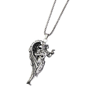 <b>Angel</b> <b>Goddess</b> Pendant Necklace Zinc Alloy Wings Themed Punk Style Hip Hop Fashion Jewelry - Product Image 5