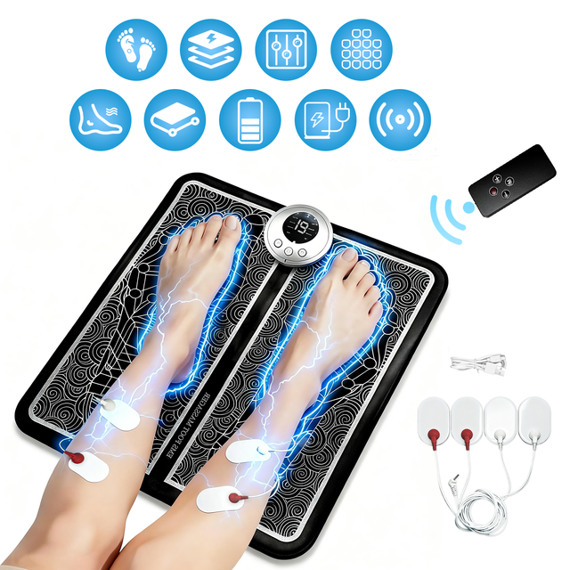 WLX Cheap EMS Mat Easy to Carry Wireless Remote Control Neuropathy Electrique Pad Mat Ems Tens Foot Massager Machine