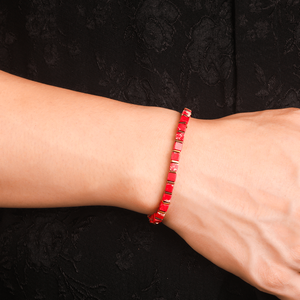 Bracelet pour homme en <span class=keywords><strong>jade</strong></span> <span class=keywords><strong>impérial</strong></span> rouge, inspiré des créateurs vintage, avec perles de pierre attirant l'argent, porte-bonheur, bracelet pour femme Kora - Product Image 3