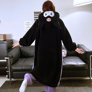 Pijamas de niña de invierno para niñas, forro <span class=keywords><strong>polar</strong></span> grueso con forro <span class=keywords><strong>polar</strong></span> grueso, bata larga con capucha, <span class=keywords><strong>pijama</strong></span> de franela, conjuntos de ropa de dormir - Product Image 4