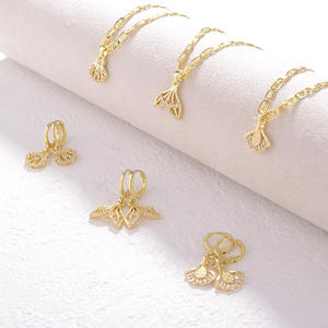 Set di Collana e Orecchini con Pendente a Conchiglia a Coda di Pesce in Oro 18K, Gioielli da Donna in Stile Oceanico, Conjuntos De Joyas De Oro De 18k - Product Image 4
