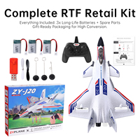 Vente en gros de jets de combat RC J20, 3 batteries, avion de simulation en mousse EPP, approvisionnement en vrac
