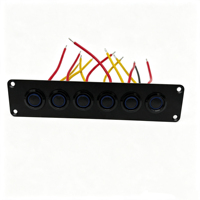 Panneau de commande à boutons-poussoirs 4/6/8 voies en aluminium antioxydant, pré-câblé avec indicateur LED, étanche IP65 pour applications marines et automobiles