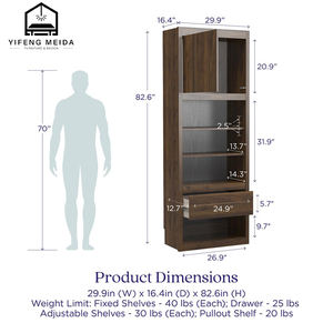 Невидимый переднее и боковое скольжение книжный шкаф складной настенный шкаф для кровати встроенный шкаф из массива дерева ДСП - Product Image 5