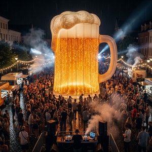 Chope à bière géante gonflable promotionnelle en PVC pour la publicité et la décoration de bars et de fêtes - Product Image 2