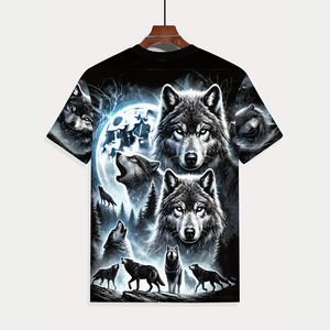 T-Shirt da Uomo con Stampa 3D Motivo Lupo, Moda Streetwear, <span class=keywords><strong>100</strong></span>% Poliestere, Traspirante e ad Asciugatura Rapida - Product Image 4