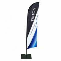 Drapeau publicitaire personnalisé avec logo, impression par transfert thermique simple face, base croisée, pour événements d'entreprise, promotion sportive, affichage extérieur
