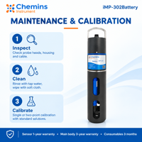 Capteur portable multiparamètres de qualité de l'eau pour la surveillance sur site : DO, pH, EC, ORP, Turbidité, Température, RS485, IP68, Batterie