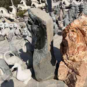 Decoración de Paisaje Exterior, <span class=keywords><strong>Estatua</strong></span> de <span class=keywords><strong>Cabeza</strong></span> de Caballo de Mármol Negro de Estilo Oriental Tradicional, <span class=keywords><strong>Estatua</strong></span> de Animal <span class=keywords><strong>Grande</strong></span> para Entrada de Jardín - Product Image 2
