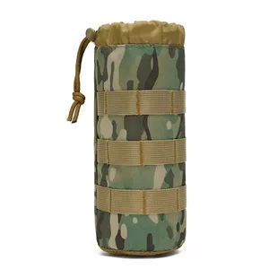 Outdoor taktische Molle-Wasserflaschen-Taschen Nylon wasserdichte Tarnung Kissenbeutel mit Ziehband hängende Tasse Ärmel Taillen-Taschen