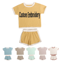 Vêtements d'été pour filles, ensembles de vêtements pour filles anti-transpiration, taille extensible, vêtements pour enfants en gros, vêtements pour enfants personnalisés, vêtements pour enfants qui restent au frais