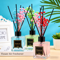 Diffuseur d'arômes décoratif pour la maison avec fleurs séchées naturelles et bâtonnets en rotin pour chambre et salon