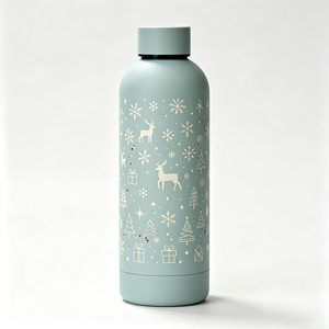 Promozione Natalizia: Bottiglia in Acciaio Inox da 500ml, 25oz, 32oz con Stampa 3D, Thermos a Doppia Parete Isolato Sottovuoto per le Festività - Product Image 1