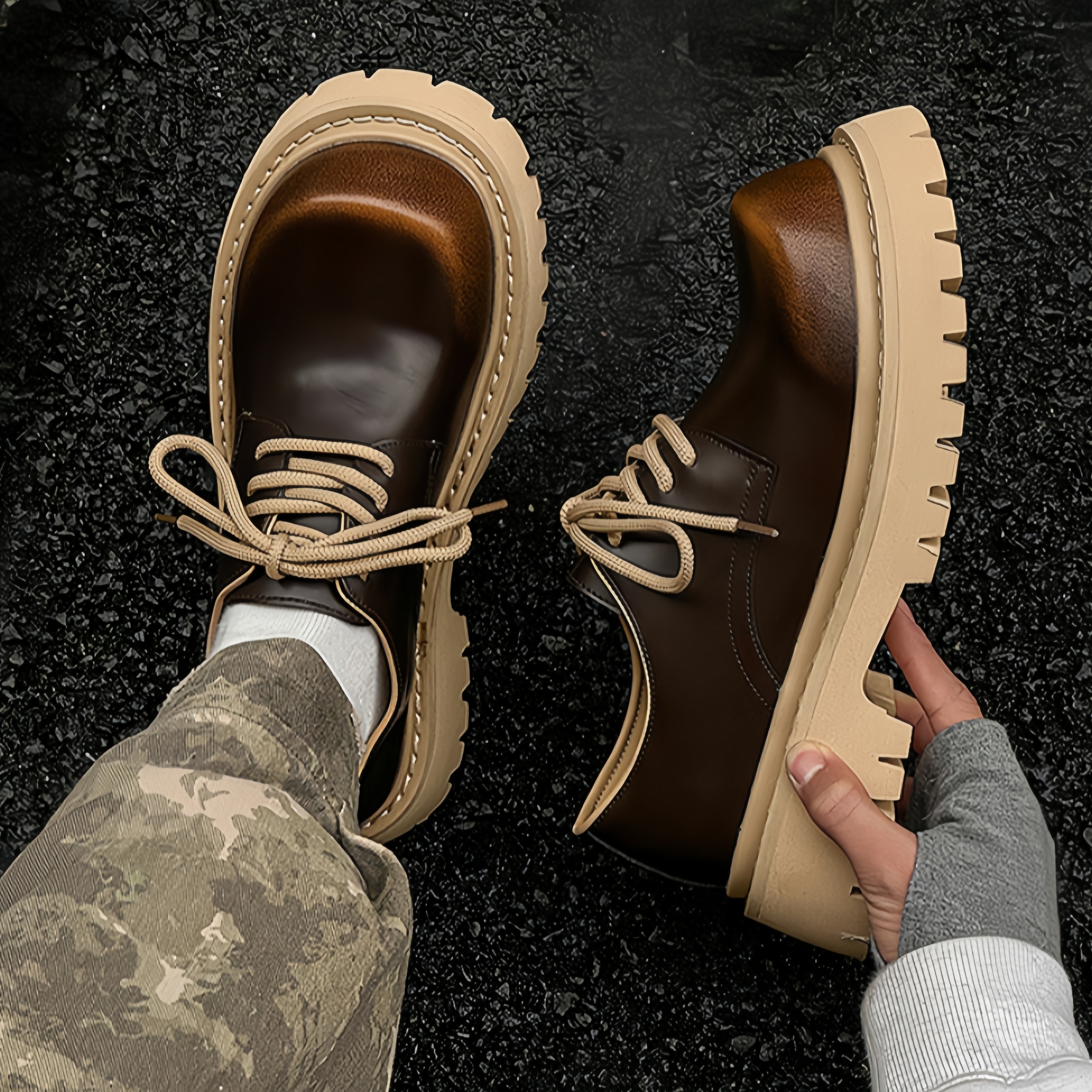 2025 New Mickey Head Derby Shoes British Retro Platform Shoes 