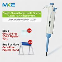 Prix d'usine MKE Lab, production de micropipettes de laboratoire à large plage de dosage 0,1-2,5μL, 0,5-5ml, 20-200μL