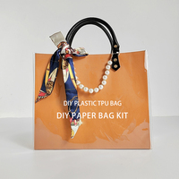 Sac fourre-tout en cuir transparent TPU pour filles, kit de bricolage à la mode, avec fermeture éclair, pour usage quotidien, vente en gros à prix réduit