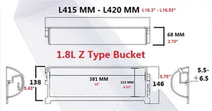 MOQ 25 PCS 1.8L 플라스틱 엘리베이터 버킷 컨베이어 버킷, ABS 양동이