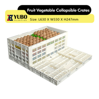 Caisse en plastique pliable YUBO pour plateaux à œufs, caisses de rangement en plastique ventilées, caisses en plastique pliantes