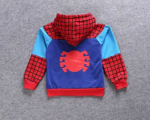 Костюм Человека-паука для косплея мультяшный узор толстовка на молнии пальто для мальчиков