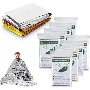 130x210cm Portable Foil Thermal Blanket Windproof Waterproof Emergency First Aid All-Season Outdoor Survival 55g PET Film - Product Image 1