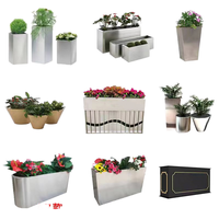 Pot de fleurs rectangulaire suspendu en aluminium, grand format, contemporain, écologique, personnalisé, directement de l'usine, pour la maison, la pépinière, l'extérieur