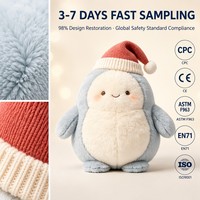 Peluche pingouin de Noël ultra douce et kawaii avec bonnet de Père Noël pour cadeaux et décorations de fêtes