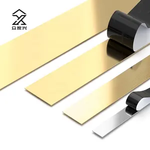 New Arrival Self Adhered Decor Metal Stainless Steel Tile Trim Gold Strip Wall