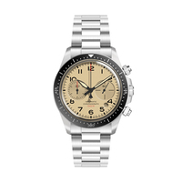 NOUVEAU DESIGN ! Montre chronographe Sellita SW510 mécanique, lunette graduée bidirectionnelle avec échelle tachymétrique