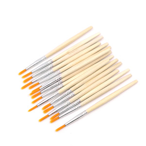Pincel de Maquillaje de Nylon con Mango de Madera para Arte de Uñas, Cejas y Tallado, Ligero, 10g - Product Image 1